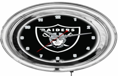 Las Vegas Raiders 14in Neon Clock