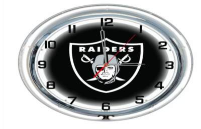 Las Vegas Raiders 18in Neon Clock